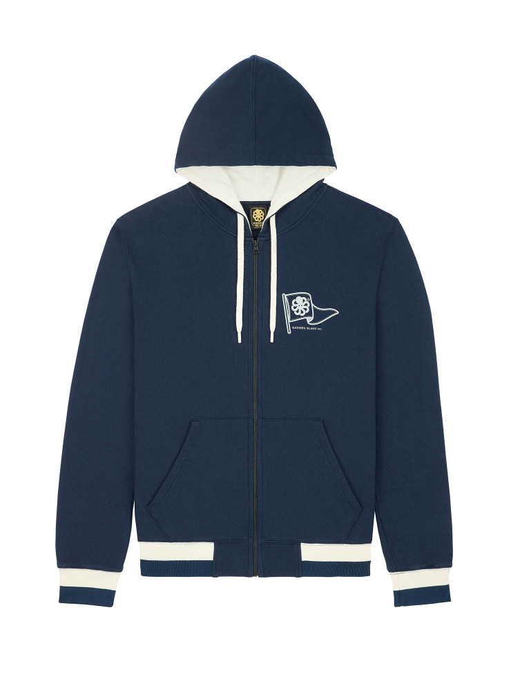SWEAT-SHIRT HOODIE ZIPPE FLAG NAVY