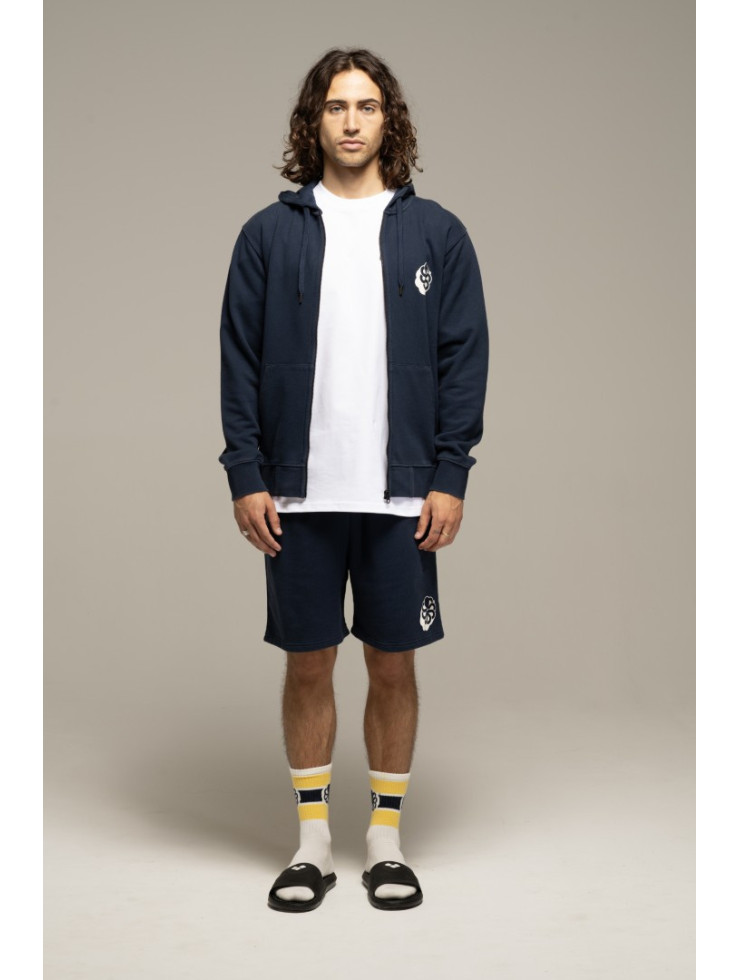 SWEAT HOODIE ZIPPE BIG 3D NAVY